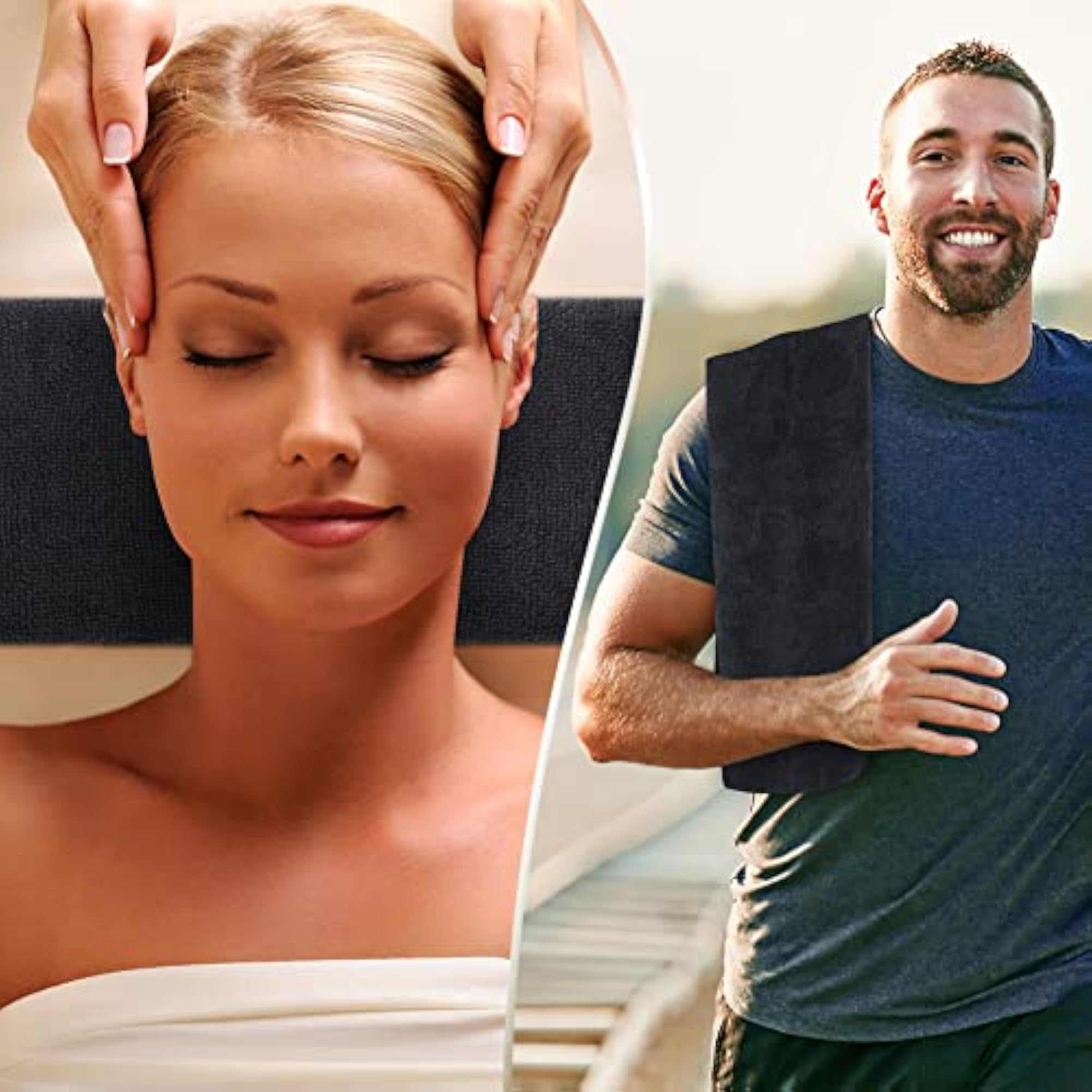 Black Microfiber Hair Towels, 12 Pack
